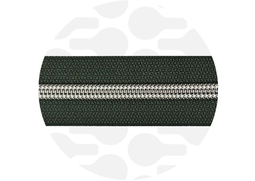 Zipper-sage green-nickel