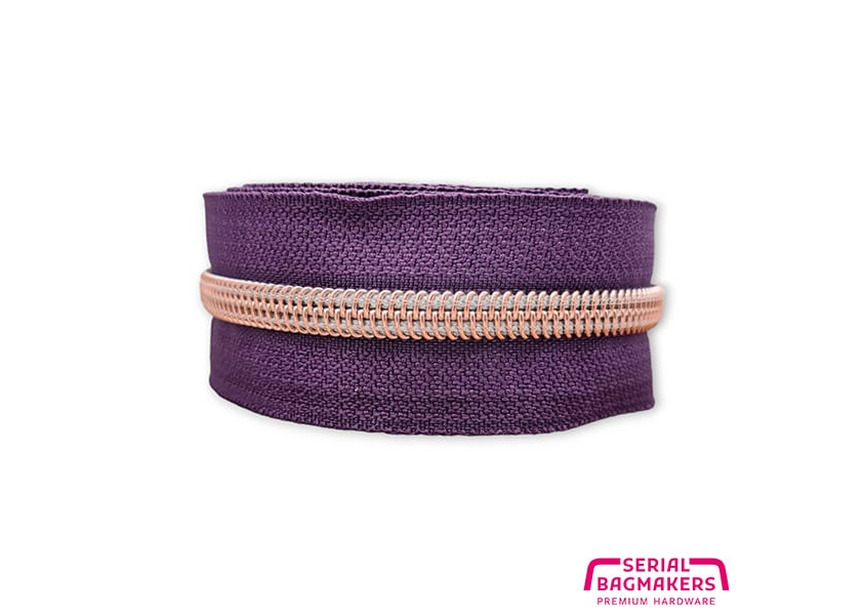 zippertape5-nyloncoil-aubergine-rosegold