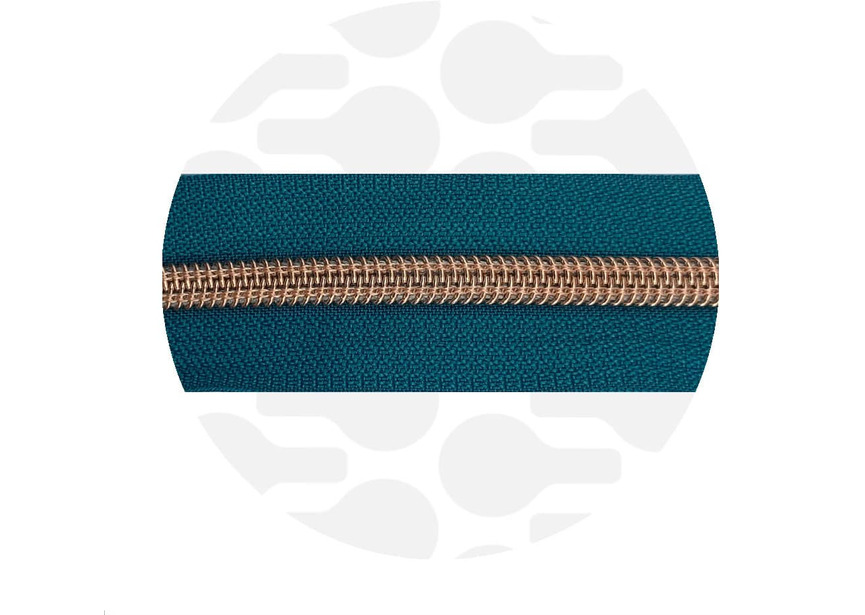 Nordic Teal - Rose Gold Nylon Coil Zipper