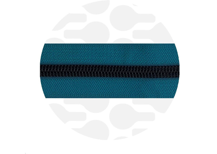 Nordic Teal - Black Nylon Coil Zipper