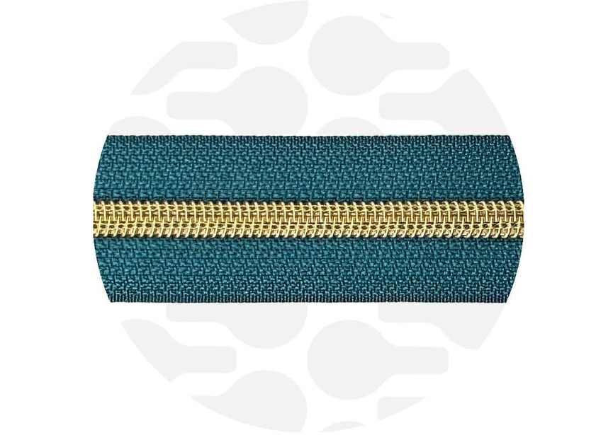 zipper-ocean blue-gold