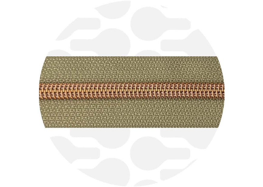 Washed-linen-Rose Gold Nylon coil Zipper