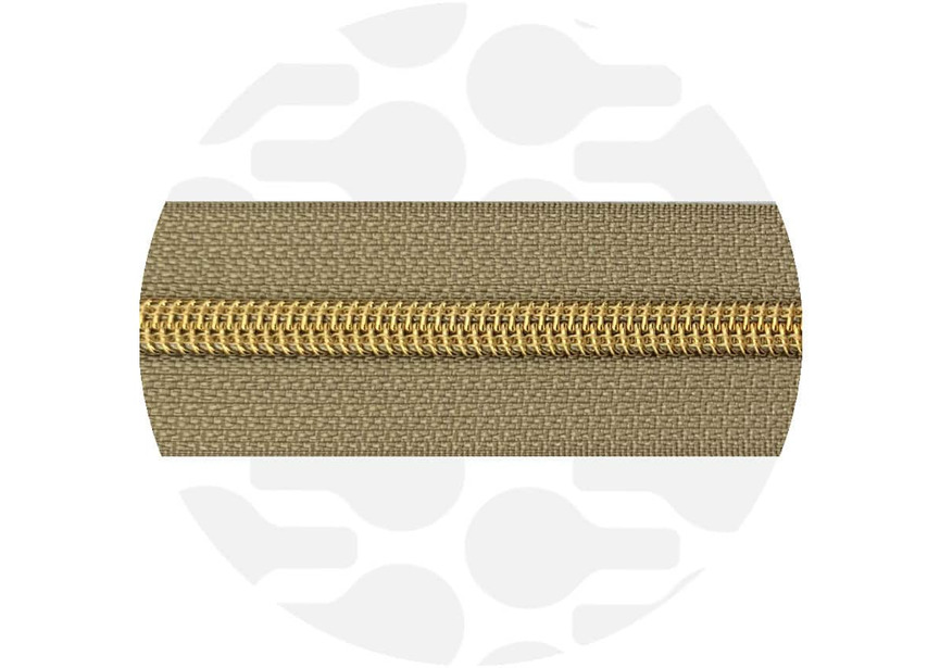 Washed-linen-Gold Nylon coil Zipper