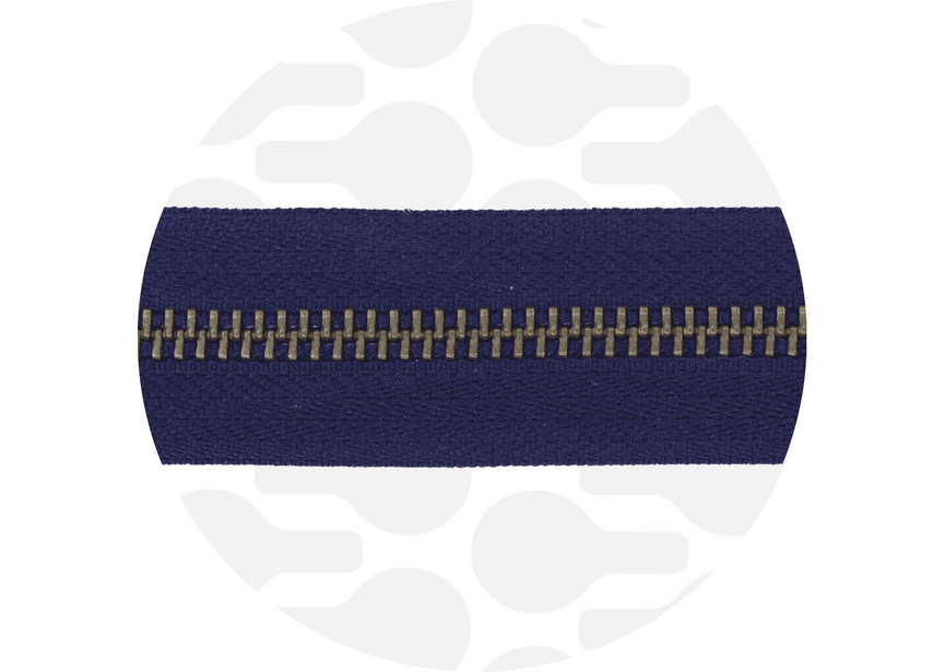Zipper Metal Dark blue Antique brass