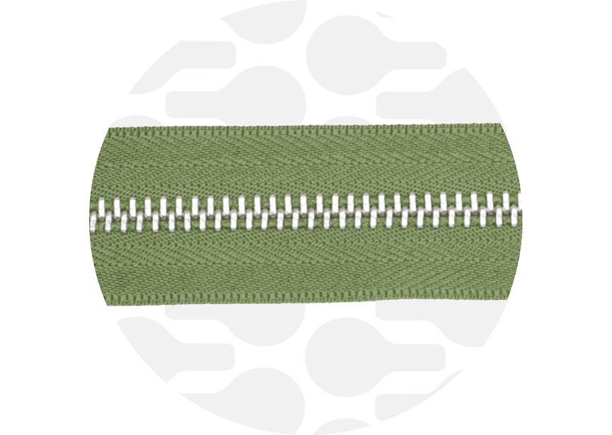 Zipper Metal Olive Nickel