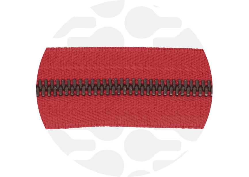 Zipper Metal Red Antique-brass