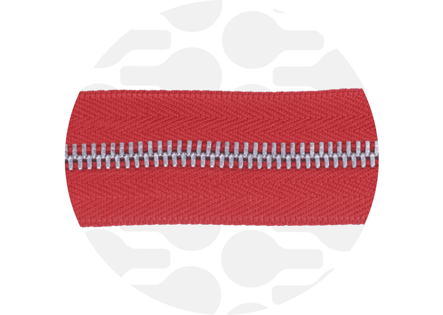 Zipper Metal Red Nickel