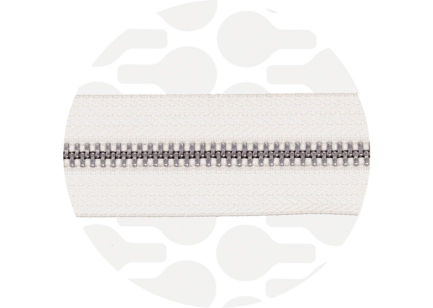 Zipper Metal Off white Nickel