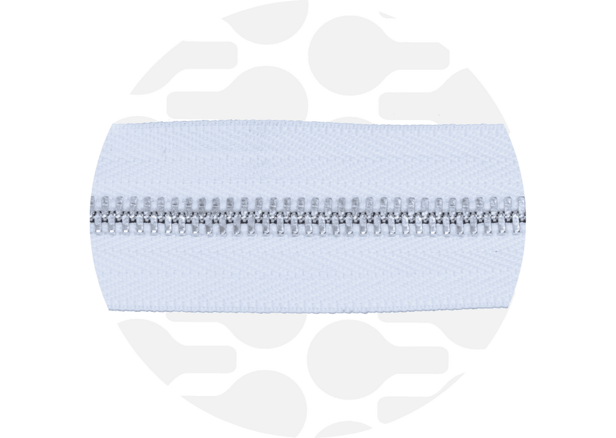 Zipper Metal White Nickel
