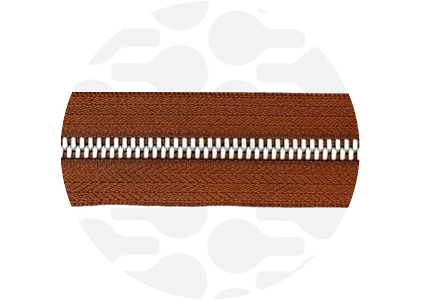 cognac-nickel-metal zipper