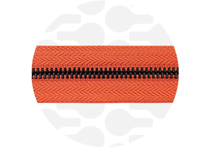 Metal Zipper 5 Terra Cotta - Black