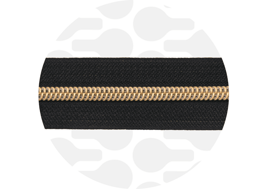 Zipper nylon coil Black gold