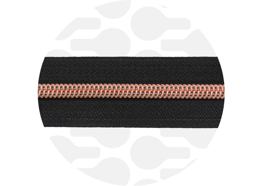 Zipper nylon coil Black rose