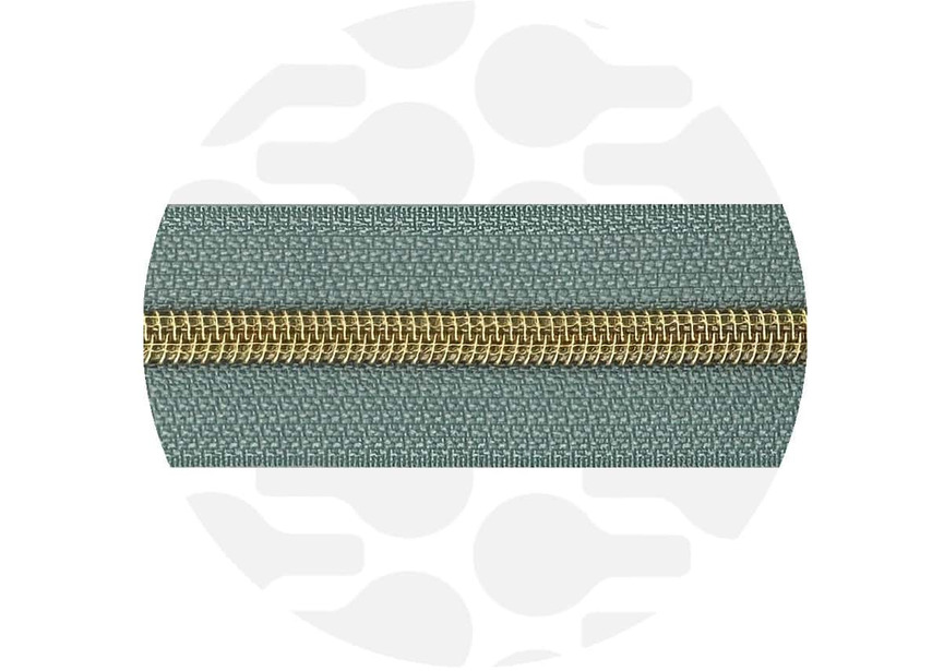 Smokey Mint - Gold Nylon Coil Zipper