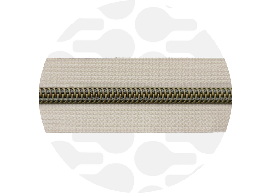 Zipper nylon coil off white anti brass