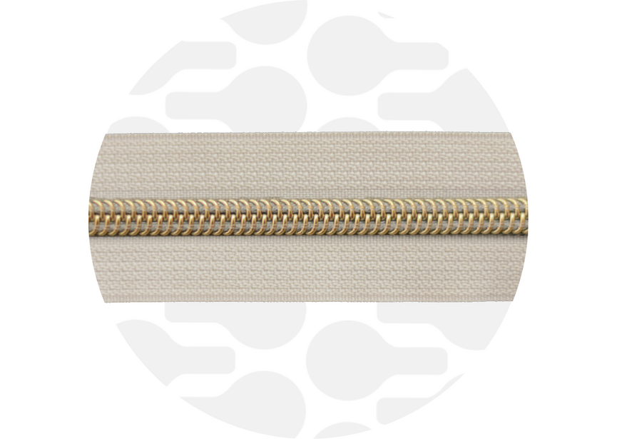 Zipper nylon coil off white gold