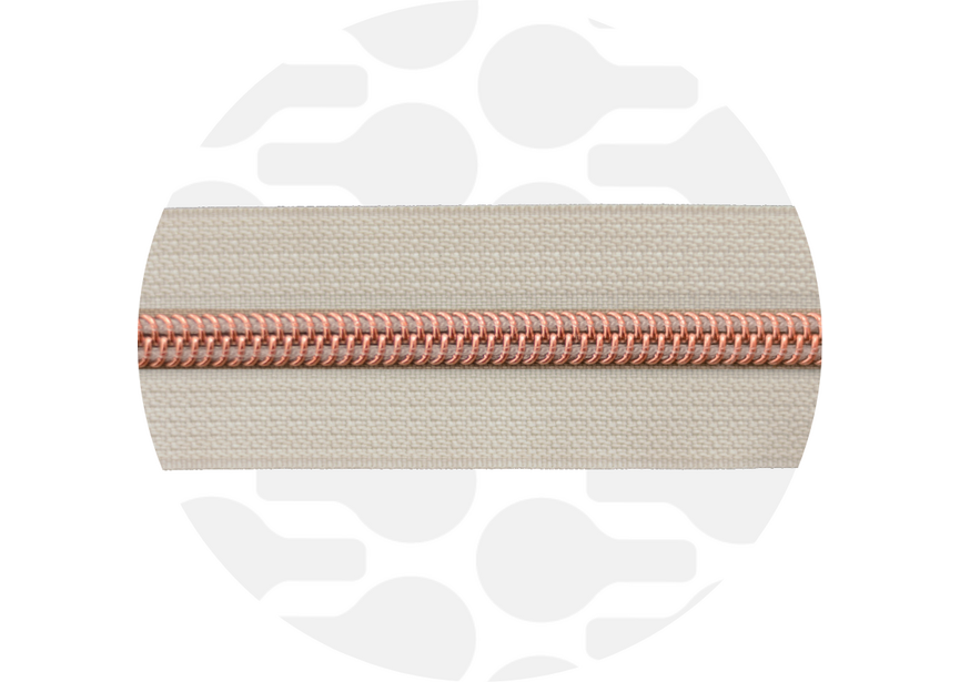 Zipper nylon coil off white rose
