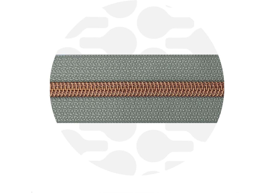 Silver Grey-Rose Gold-Nylon Coil Zipper