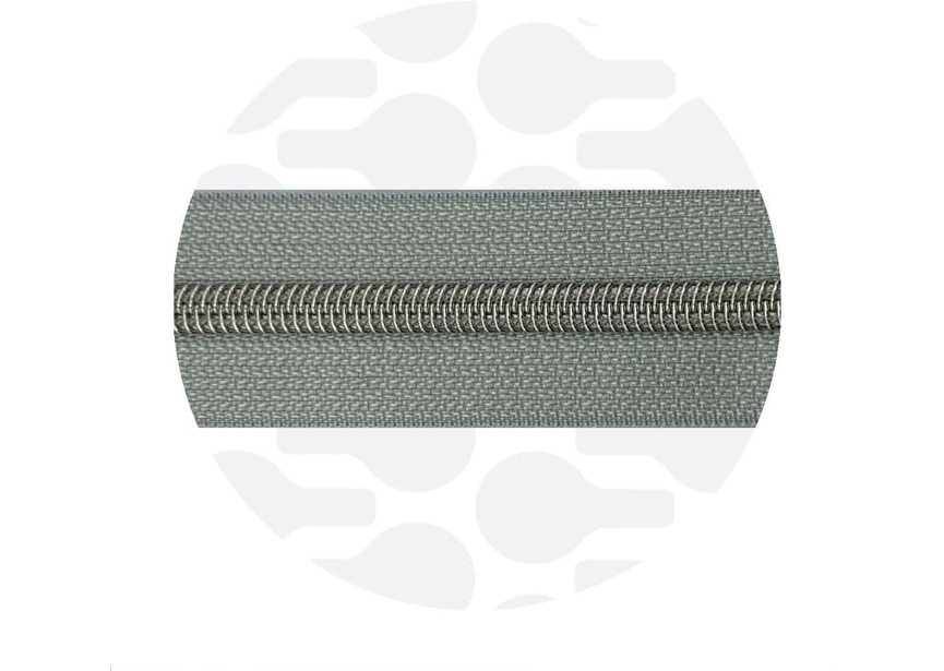 Silver Grey-Silver-Nylon Coil Zipper