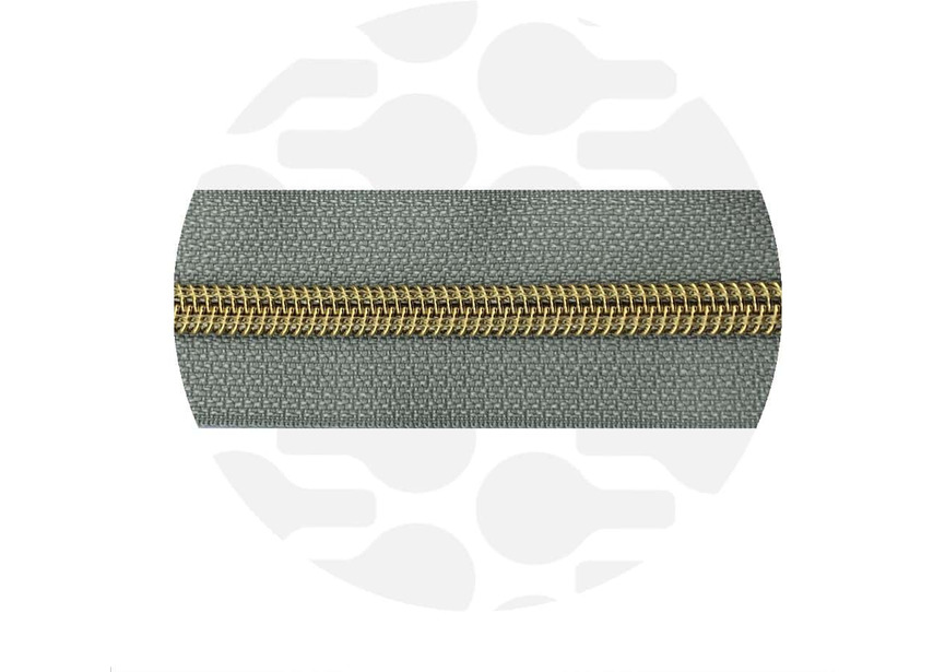 Silver Grey-Gold-Nylon Coil Zipper