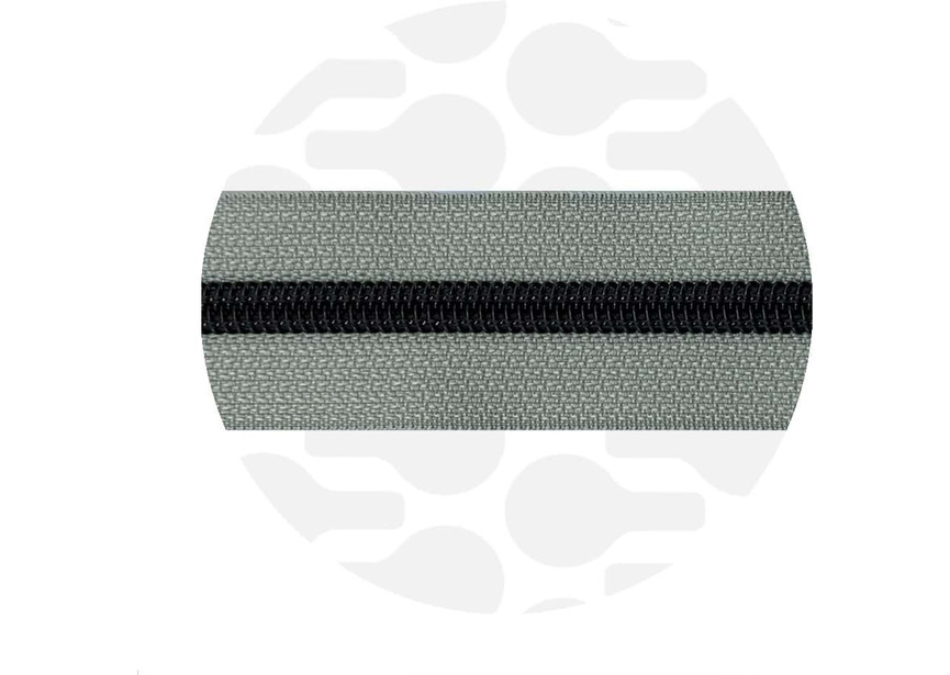Silver Grey-Black-Nylon Coil Zipper