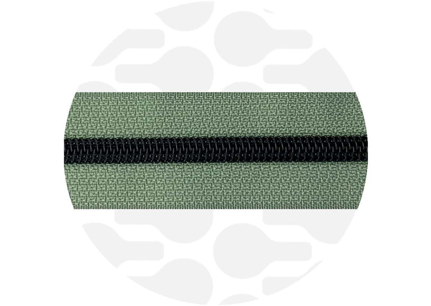 Zipper nylon coil Willow Green Black