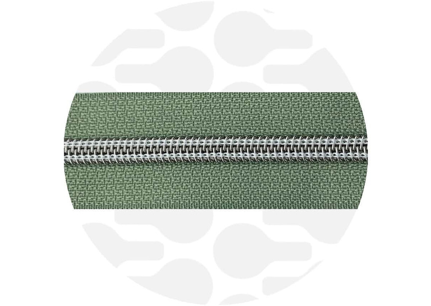 Zipper nylon coil Willow Green NIckel