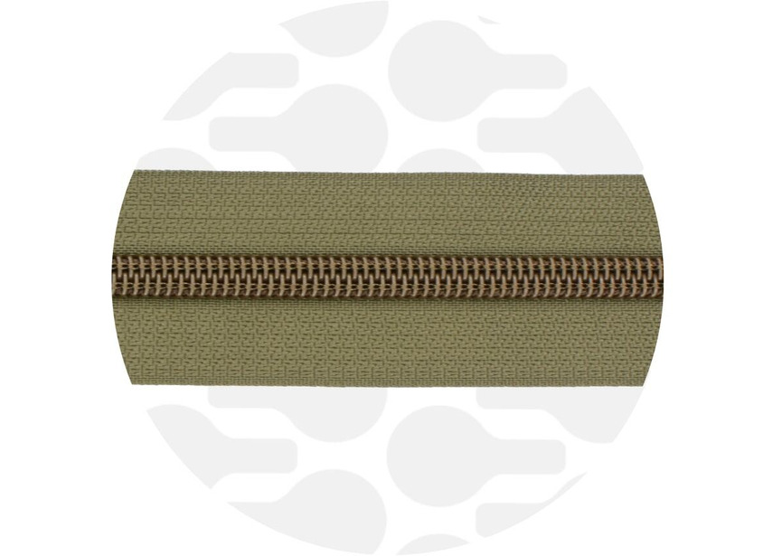 Mossy Green-Antique brass Nylon Coil Zipper