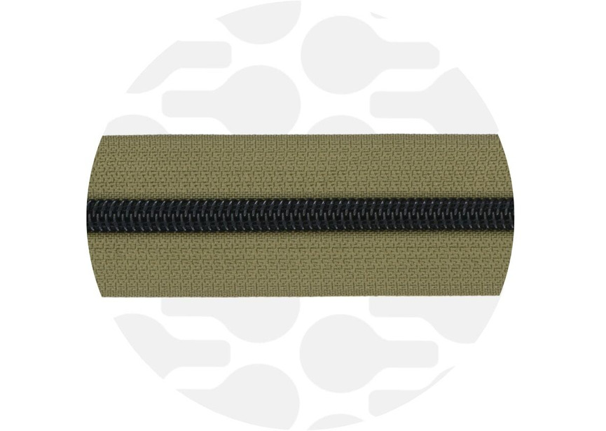 Mossy Green-Black Nylon Coil Zipper