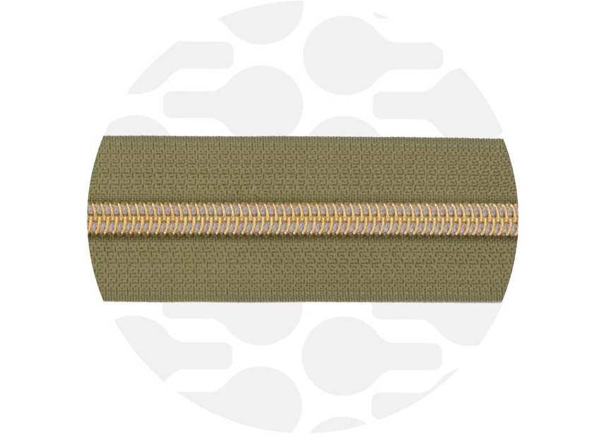 Mossy Green-Gold Nylon Coil Zipper