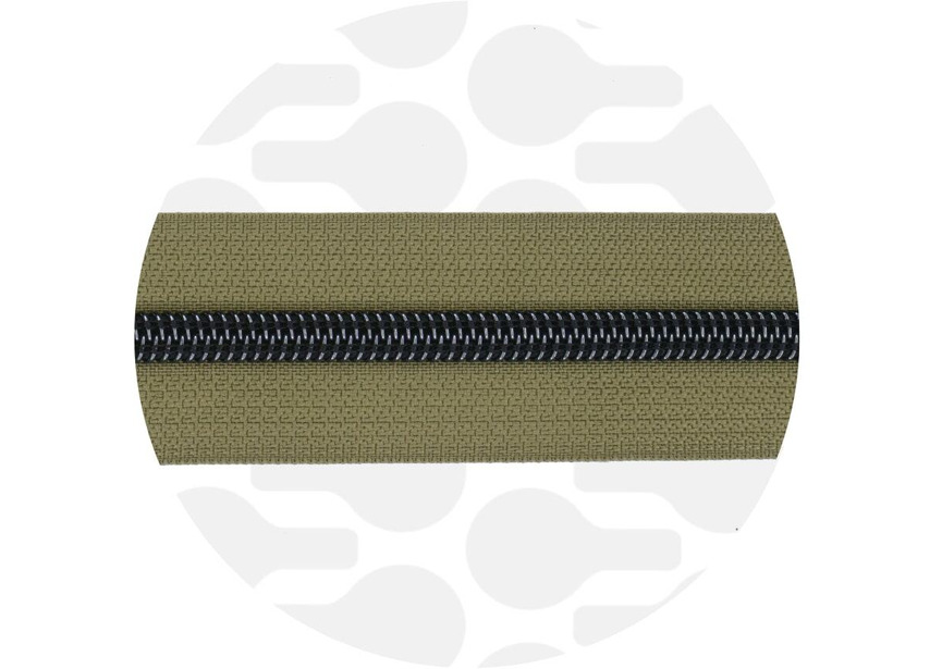 Mossy Green-Gun metal Nylon Coil Zipper
