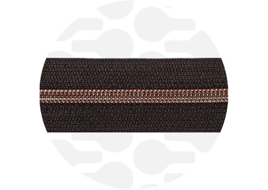 Zipper nylon coil Brownie Chocolate copper